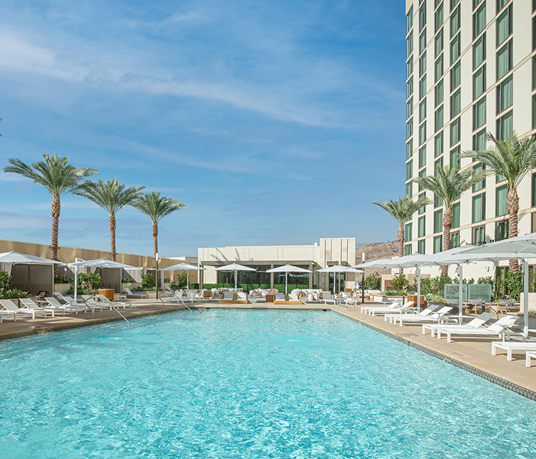 Outdoor pool at Yaamava’ Resort & Casino at San Manuel.
