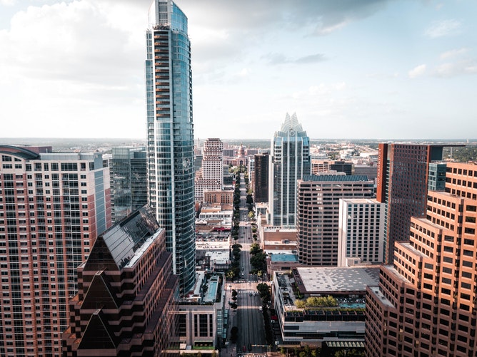 Downtown Austin, where the Fairmont Austin is located.