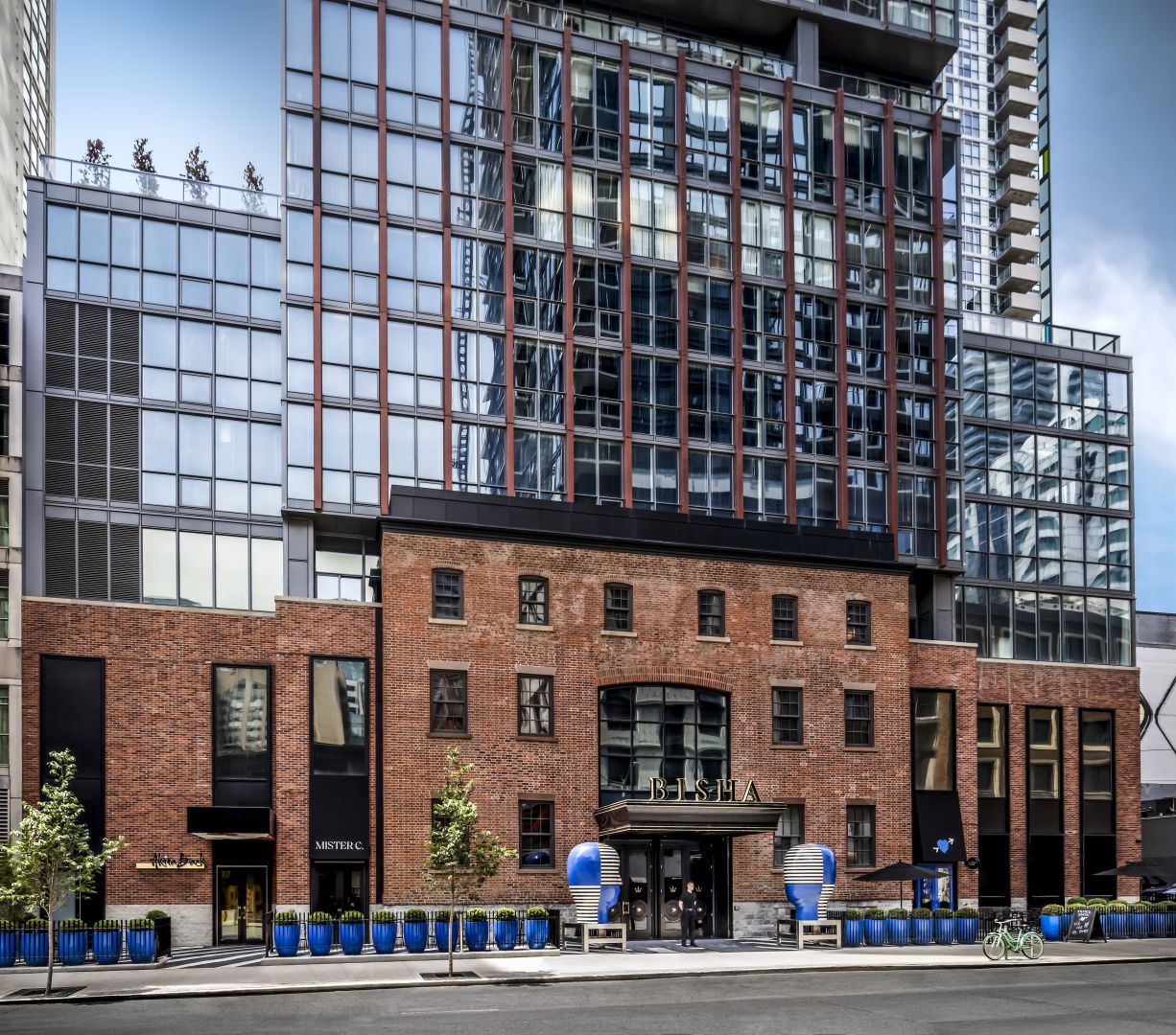 Exterior of the Bisha Hotel in downtown Toronto, Ontario, Canada.