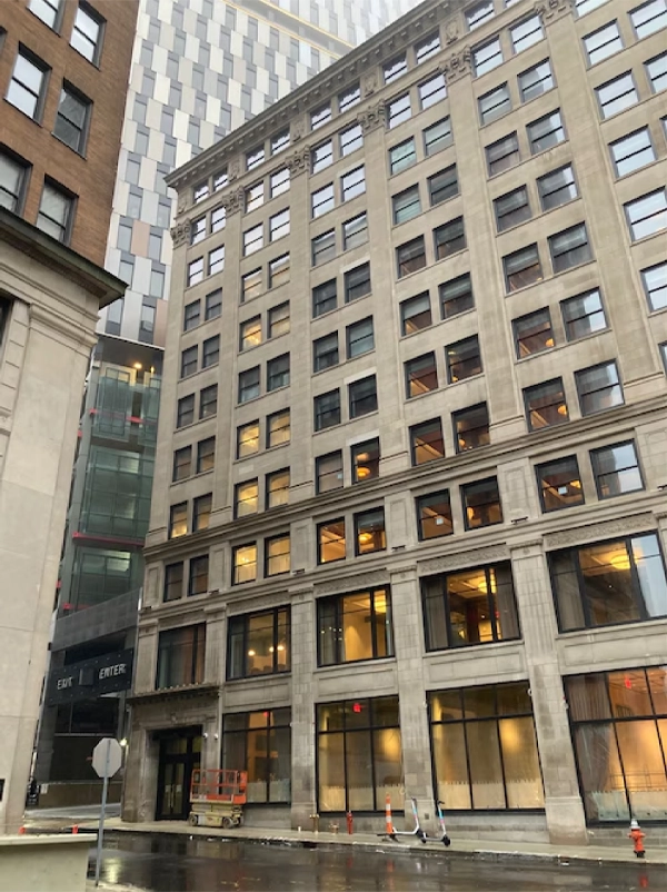 Exterior view of the Fidelity Hotel in Cleveland.