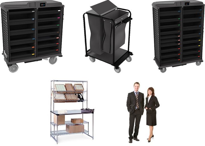 Nexus Full Service Solution, including 40S Supplier Cart, C3 Collector, 56R Reserve Cart, Centralized Amenities and Equipment Programming by Hostar International.