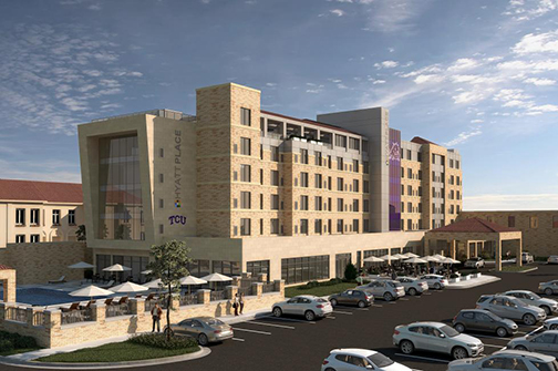 Exterior rendering of Hyatt Place Fort Worth TCU. Copyright: Hyatt Hotels Corporation