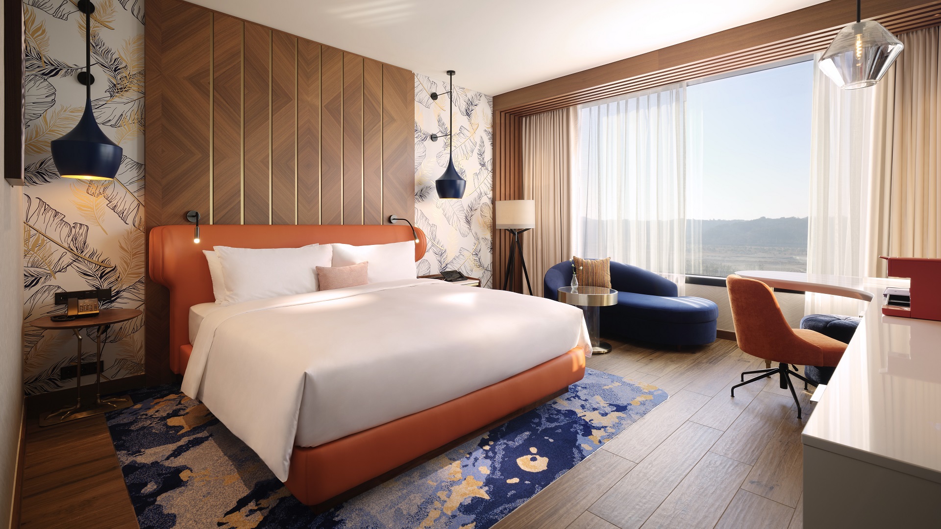 Mohegan INSPIRE Hotel & Resort guest room interior in South Korea.