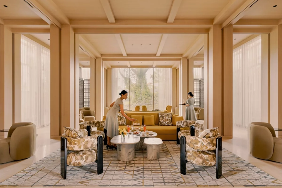 Raffles Sentosa Singapore villa interior.