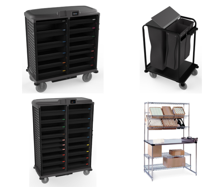 Full Service Solution, including 40S Supplier Cart, C3 Collector, 56R Reservice Cart, Centralized Amenities, and Equipment Programming by Hostar International.