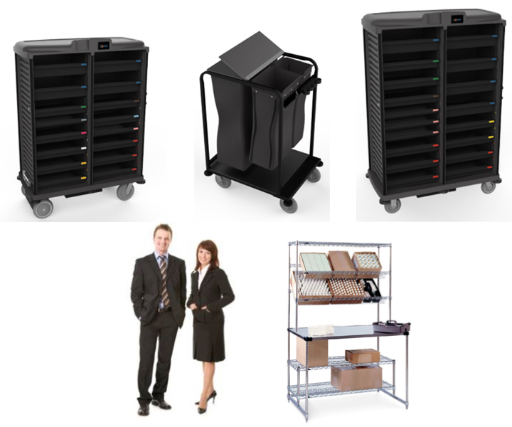 Powered Mega Solution, including P50S Supplier Cart, C3 Collector, 56R Reserve Cart, Centralized Amenities, and Equipment Programming by Hostar International.